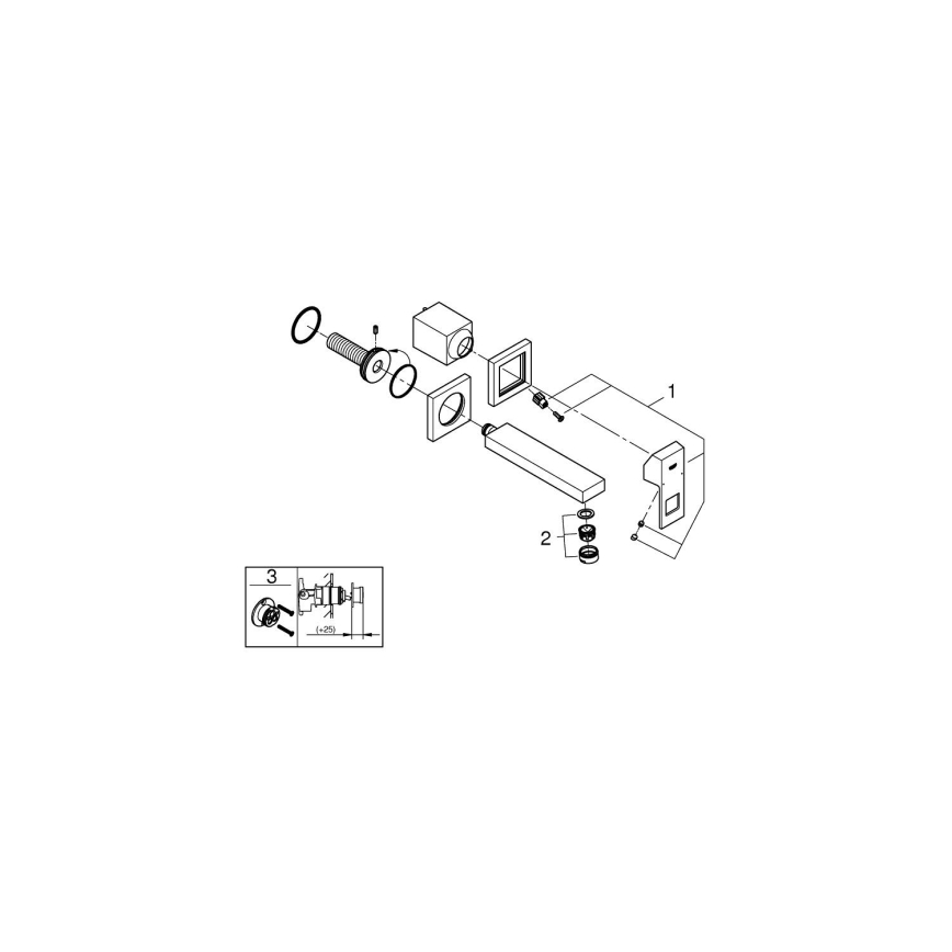GROHE 19895000 - Dvojotvorová umývadlová batéria EUROCUBE 171 mm lesklý chróm