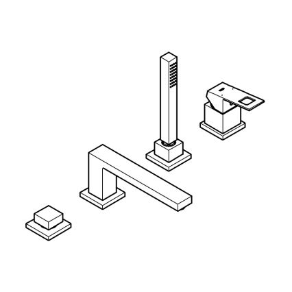GROHE 19897001 - Vaňová štvorotvorová batéria EUROCUBE lesklý chróm
