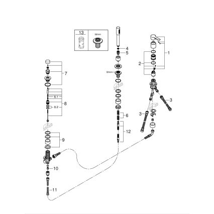 GROHE 19965001 - Vaňová trojotvorová batéria LINEARE lesklý chróm