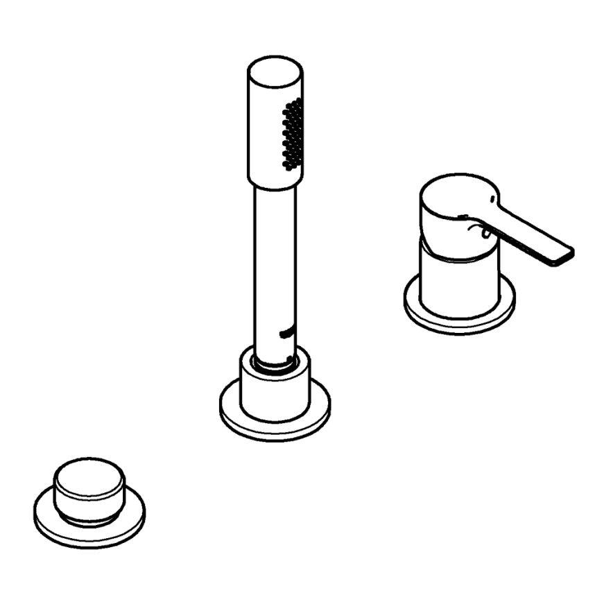 GROHE 19965001 - Vaňová trojotvorová batéria LINEARE lesklý chróm