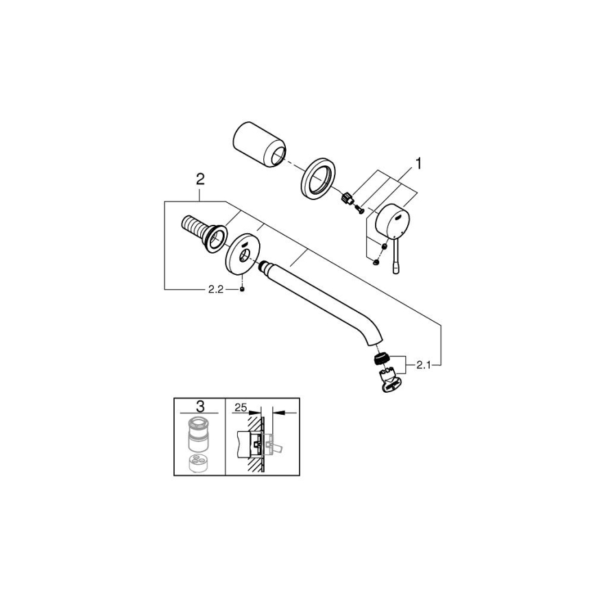 GROHE 19967AL1 - Umývadlová dvojotvorová batéria ESSENCE 230 mm grafit