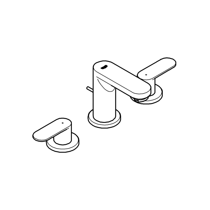 GROHE 20187000-Umývadlová trojotvorová batéria EUROSMART COSMOPOLITAN DN 15 chróm