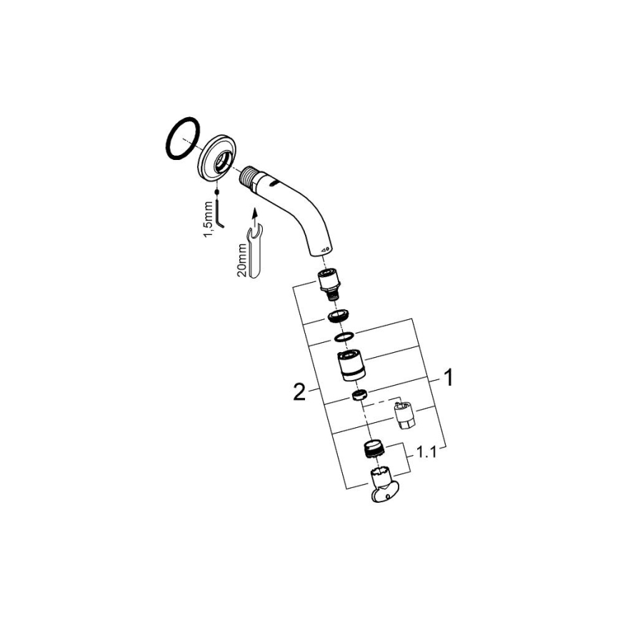 GROHE 20205000 - Nástenný ventil UNIVERSAL 106 mm lesklý chróm