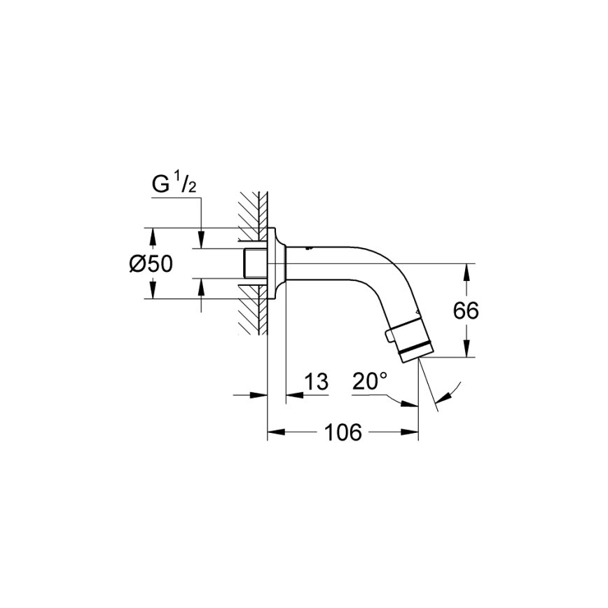 GROHE 20205000 - Nástenný ventil UNIVERSAL 106 mm lesklý chróm