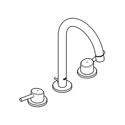 GROHE 20216001 - Umývadlová trojotvorová batéria CONCETTO DN 15 veľkosť L chróm