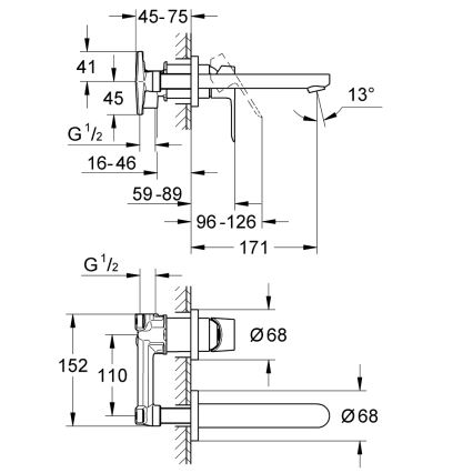 GROHE 20289000 - Umývadlová dvojotvorová batéria BAULOOP 110 mm lesklý chróm