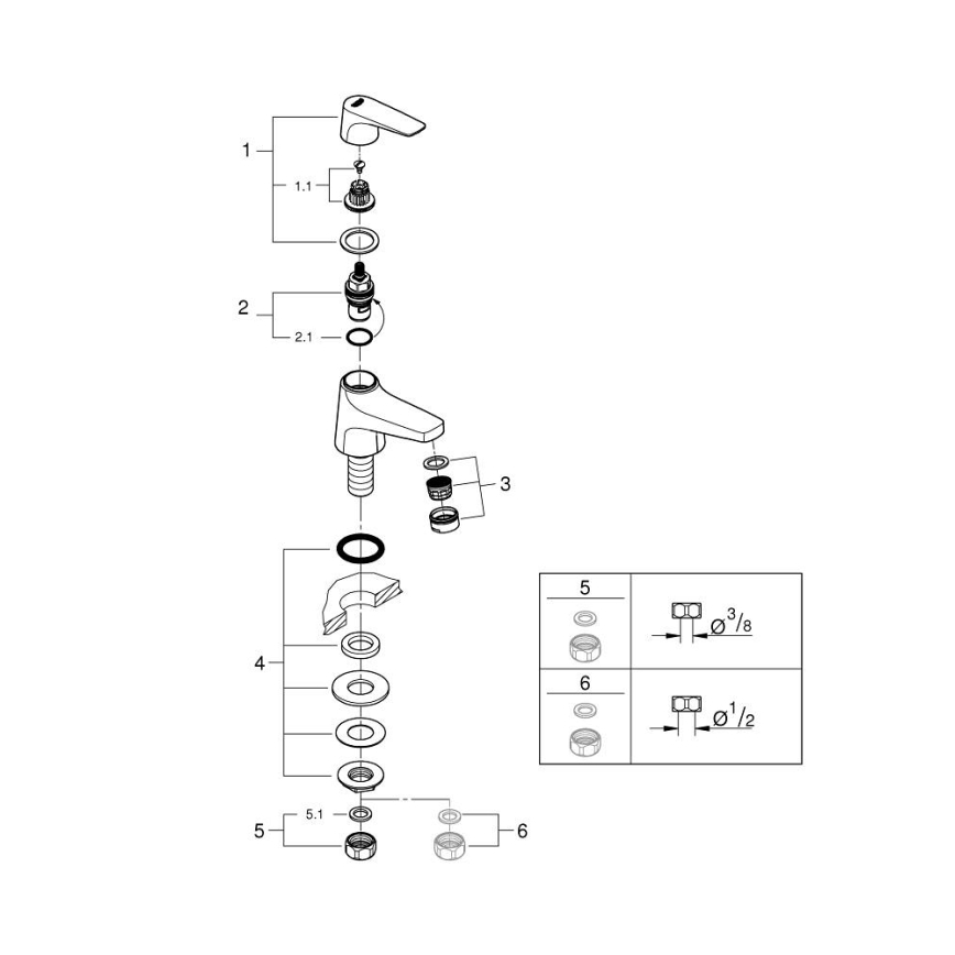 GROHE 20577000 - Stojanový ventil START FLOW DN 15, lesklý chróm
