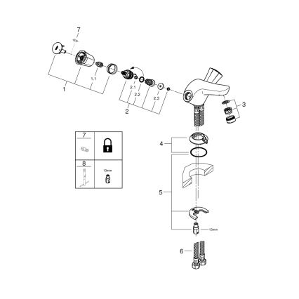 GROHE 21100001 - Umývadlová batéria COSTA L DN 15 lesklý chróm