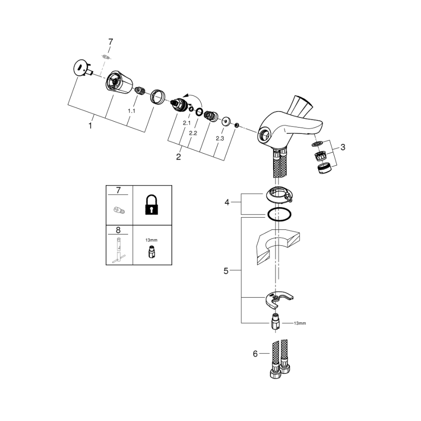 GROHE 21100001 - Umývadlová batéria COSTA L DN 15 lesklý chróm