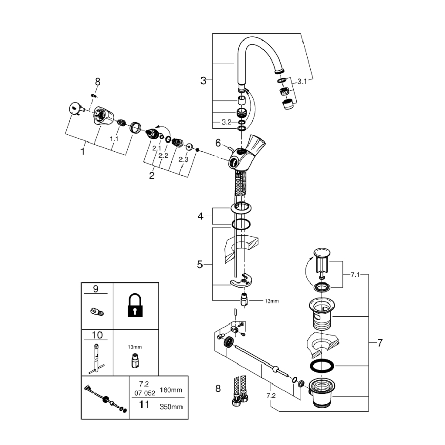 GROHE 21375001 - Umývadlová batéria COSTA L lesklý chróm
