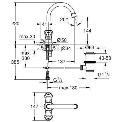 GROHE 21375001 - Umývadlová batéria COSTA L lesklý chróm