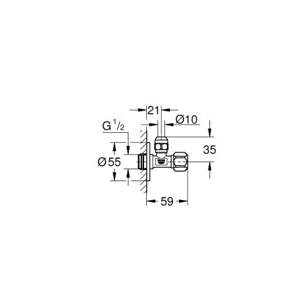 GROHE 22023000 - Rohový ventil DN 15 lesklý chróm