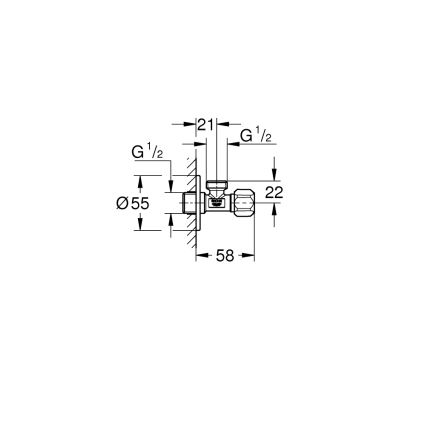 GROHE 22025000 - Rohový ventil UNIVERSAL DN 15, lesklý chróm
