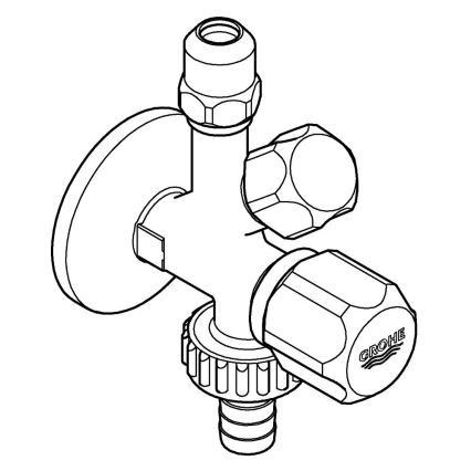 GROHE 22036000 - Kombi rohový ventil ORIGINAL WAS® DN 15 lesklý chróm