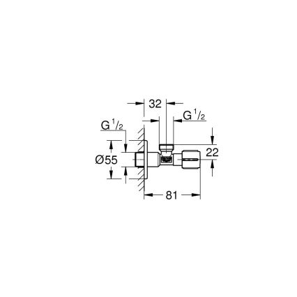 GROHE 22041001 - Rohový ventil DN 15 lesklý chróm