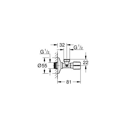 GROHE 22043000 - Rohový ventil UNIVERSAL DN 15 lesklý chróm
