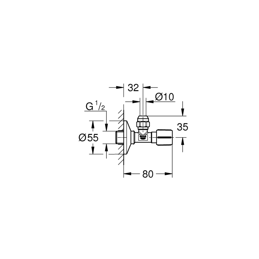 GROHE 220732430 - Rohový ventil DN 15 čierny
