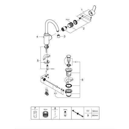 GROHE 23043003 - Umývadlová batéria EUROSTYLE COSMOPOLITAN veľkosť L chróm