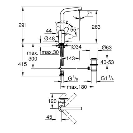 GROHE 23054003 - Umývadlová batéria EURODISC COSMOPOLITAN veľkosť L chróm