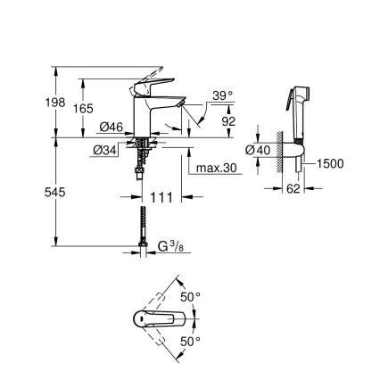 GROHE 23123003 - Umývadlová batéria START 165 mm lesklý chróm