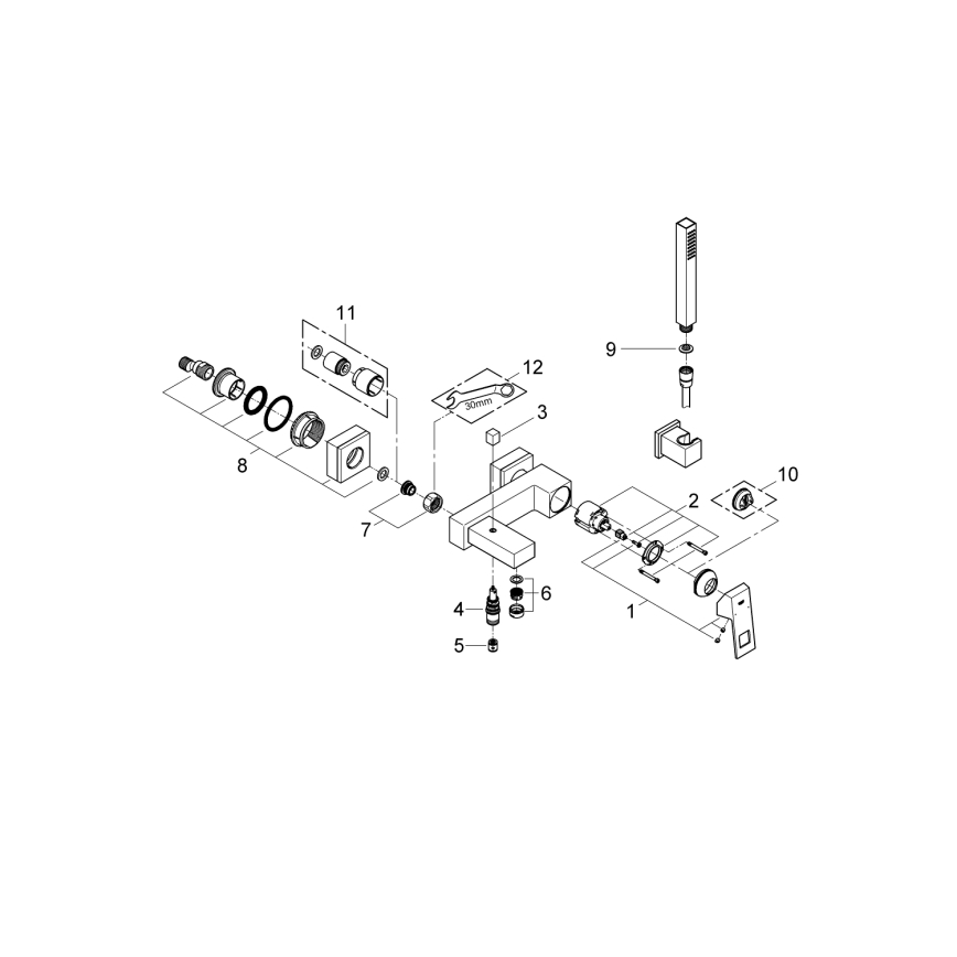 GROHE 23141000 - Vaňová batéria EUROCUBE DN 15 lesklý chróm