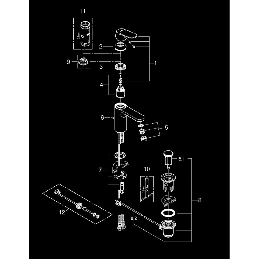 GROHE 23325000 - Umývadlová batéria EUROSMART COSMOPOLITAN veľkosť M chróm