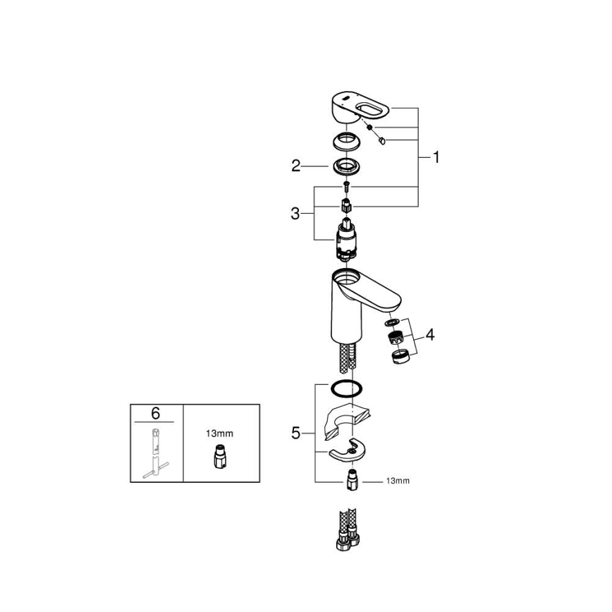 GROHE 23337000 - Umývadlová batéria BAULOOP DN 15 lesklý chróm