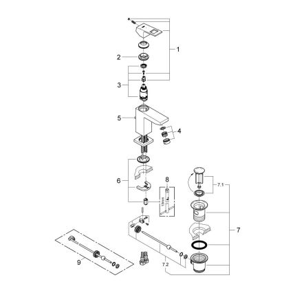GROHE 2339000E - Umývadlová batéria EUROCUBE DN 15 lesklý chróm