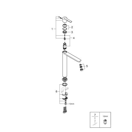 GROHE 23405001 - Umývadlová batéria LINEARE, veľkosť XL, lesklý chróm