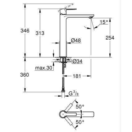 GROHE 23405001 - Umývadlová batéria LINEARE, veľkosť XL, lesklý chróm