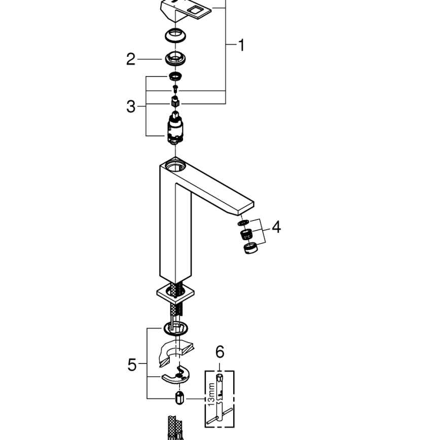 GROHE 23406000 - Umývadlová batéria EUROCUBE veľkosť XL lesklý chróm