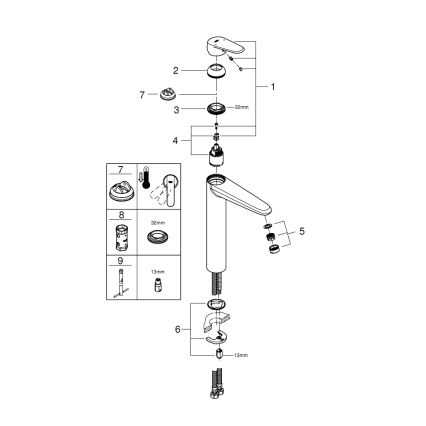 GROHE 23432000 - Umývadlová batéria EURODISC COSMOPOLITAN, veľkosť XL, chróm