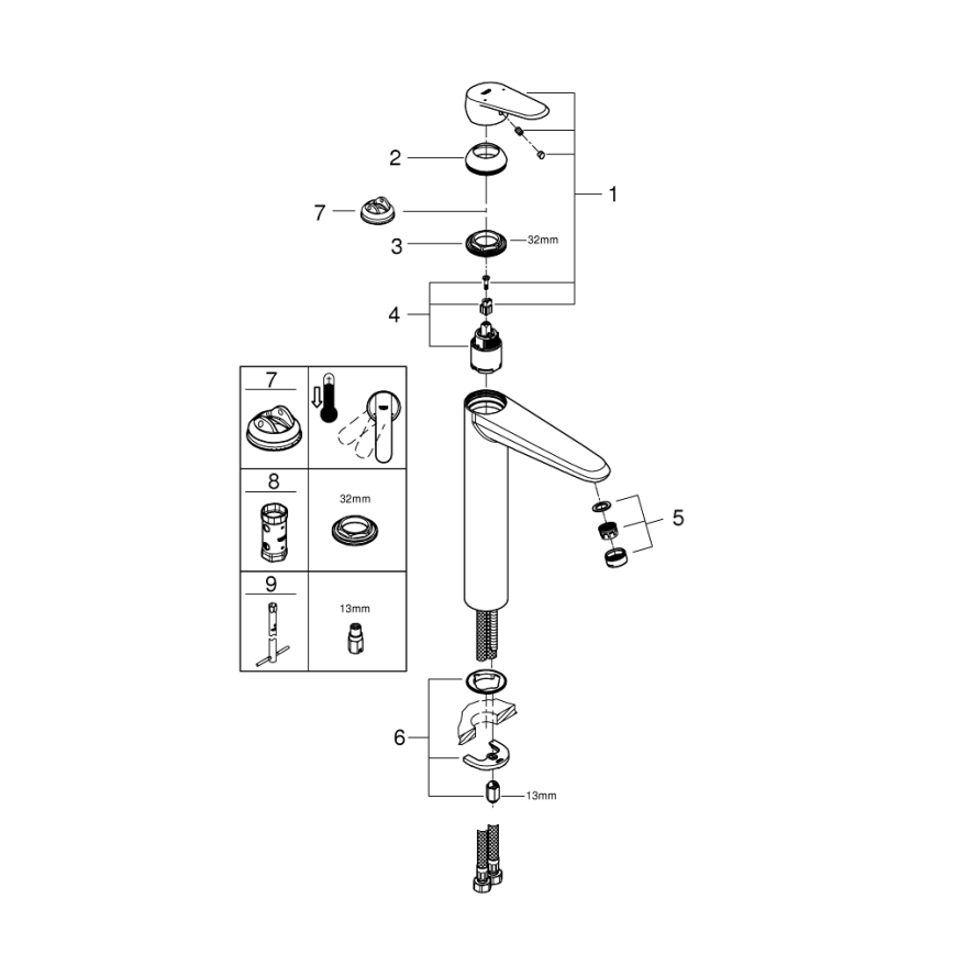 GROHE 23432000 - Umývadlová batéria EURODISC COSMOPOLITAN, veľkosť XL, chróm