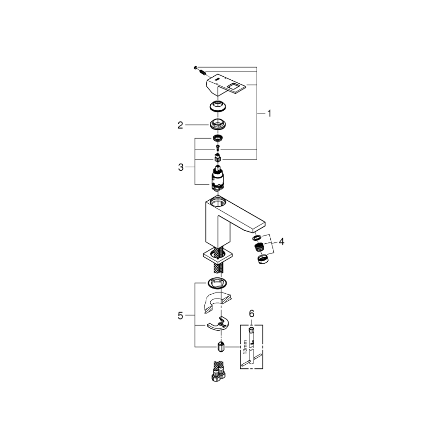 GROHE 23446000 - Umývadlová batéria EUROCUBE DN 15 lesklý chróm