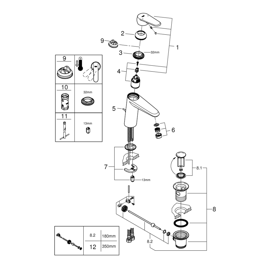 GROHE 23448002 - Umývadlová batéria EURODISC COSMOPOLITAN veľkosť M chróm
