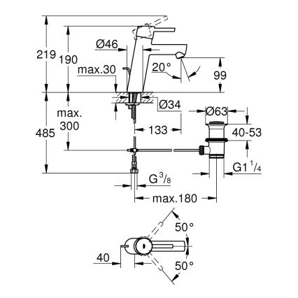GROHE 23450001 - Umývadlová batéria CONCETTO M lesklý chróm