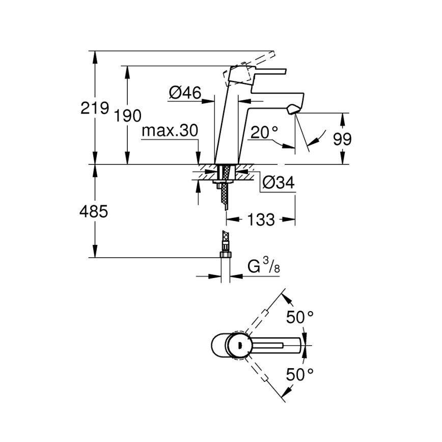 GROHE 23451001 - Umývadlová batéria CONCETTO DN 15 lesklý chróm