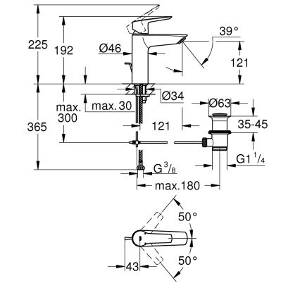 GROHE 234552432 - Umývadlová batéria START 192 mm čierna