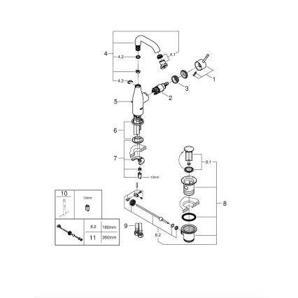 GROHE 23462GN1 - Umývadlová batéria ESSENCE DN 15 veľkosť M zlatá