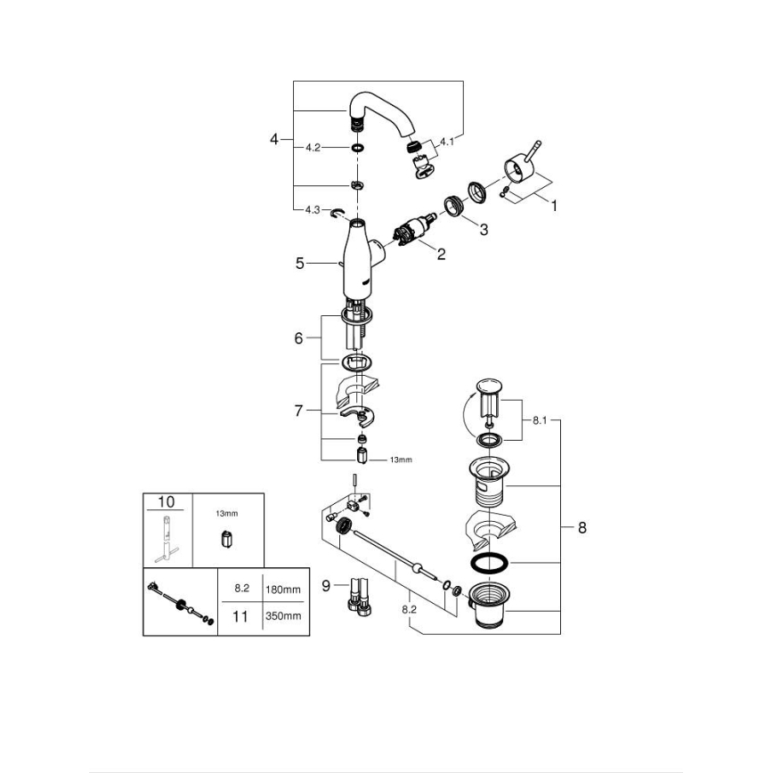 GROHE 23462GN1 - Umývadlová batéria ESSENCE DN 15 veľkosť M zlatá