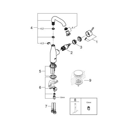 GROHE 23463001 - Umývadlová batéria ESSENCE veľkosť M lesklý chróm
