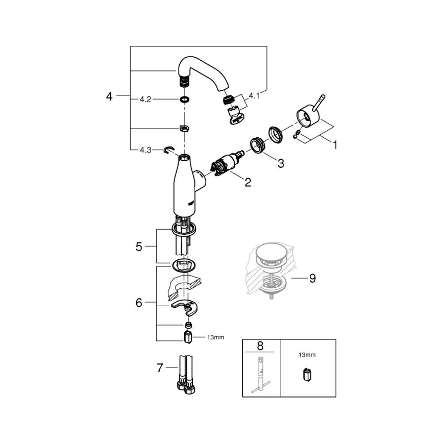 GROHE 23463001 - Umývadlová batéria ESSENCE veľkosť M lesklý chróm