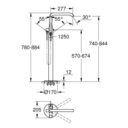 GROHE 23491001 - Vaňová batéria ESSENCE 277 mm lesklý chróm