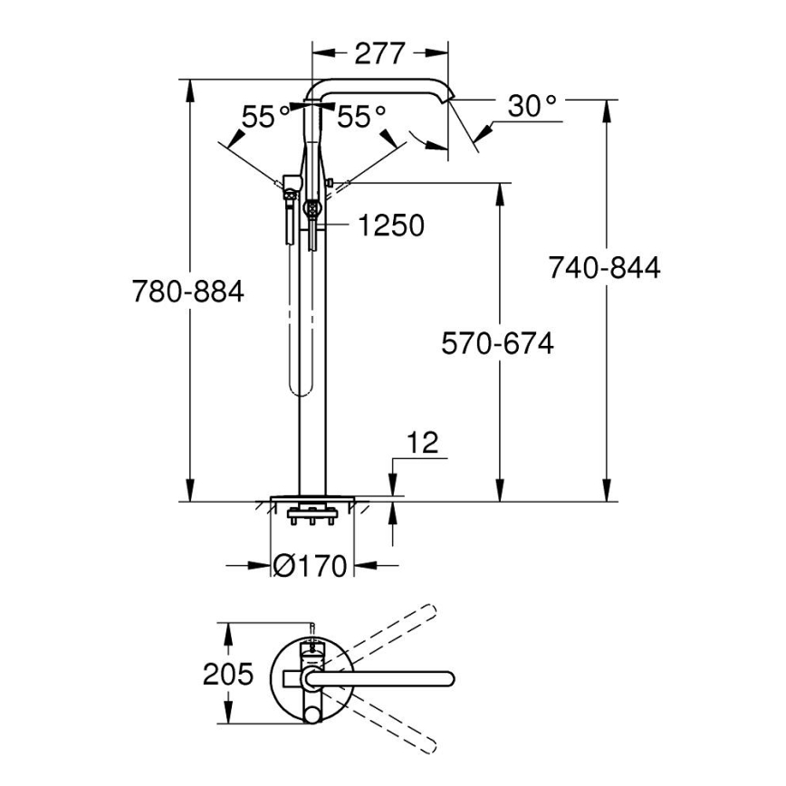 GROHE 23491001 - Vaňová batéria ESSENCE 277 mm lesklý chróm
