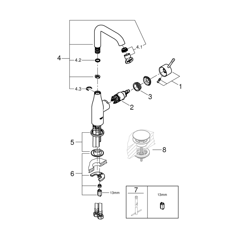 GROHE 23541001 - Umývadlová batéria ESSENCE DN 15 lesklý chróm