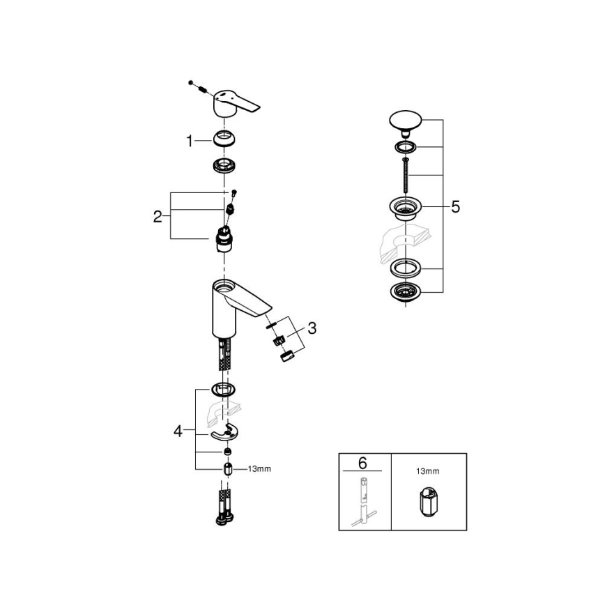 GROHE 23551002 - Umývadlová batéria START veľkosť S lesklý chróm