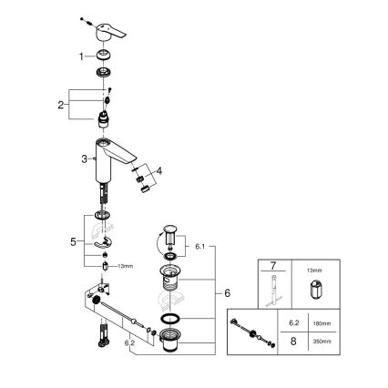 GROHE 235522432 - Umývadlová batéria START 192 mm čierna