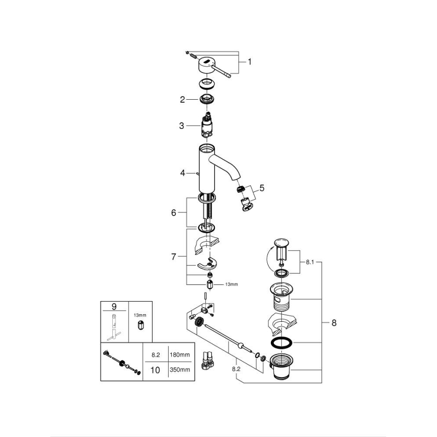 GROHE 23589DL1 - Umývadlová batéria ESSENCE veľkosť S bronzová