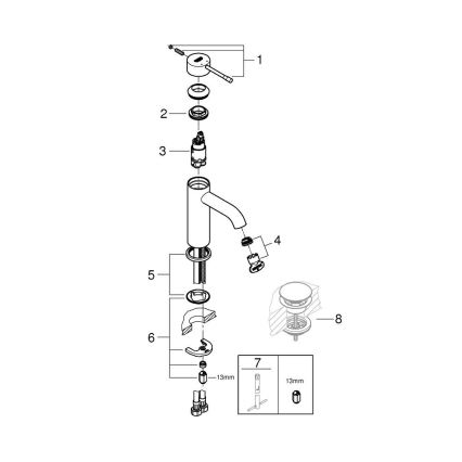 GROHE 23590DA1 - Umývadlová batéria ESSENCE DN 15 bronzová