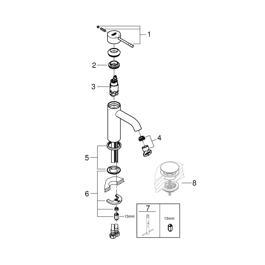 GROHE 23590DA1 - Umývadlová batéria ESSENCE DN 15 bronzová